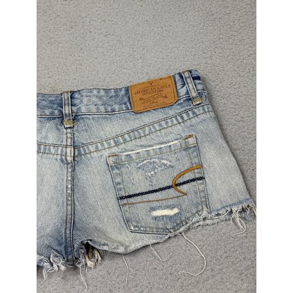 American Eagle Womens Size 4 Cut Off Denim Distressed Shorts - Picture 9 of 10